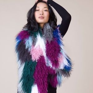 Charlotte Simone Kaleidoscope Mongolian Lamb Scarf